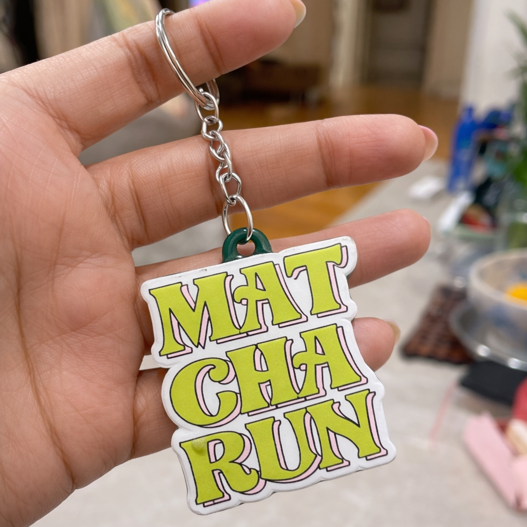 “Matcha Run” Resin Keychain - Quirky Jewellery