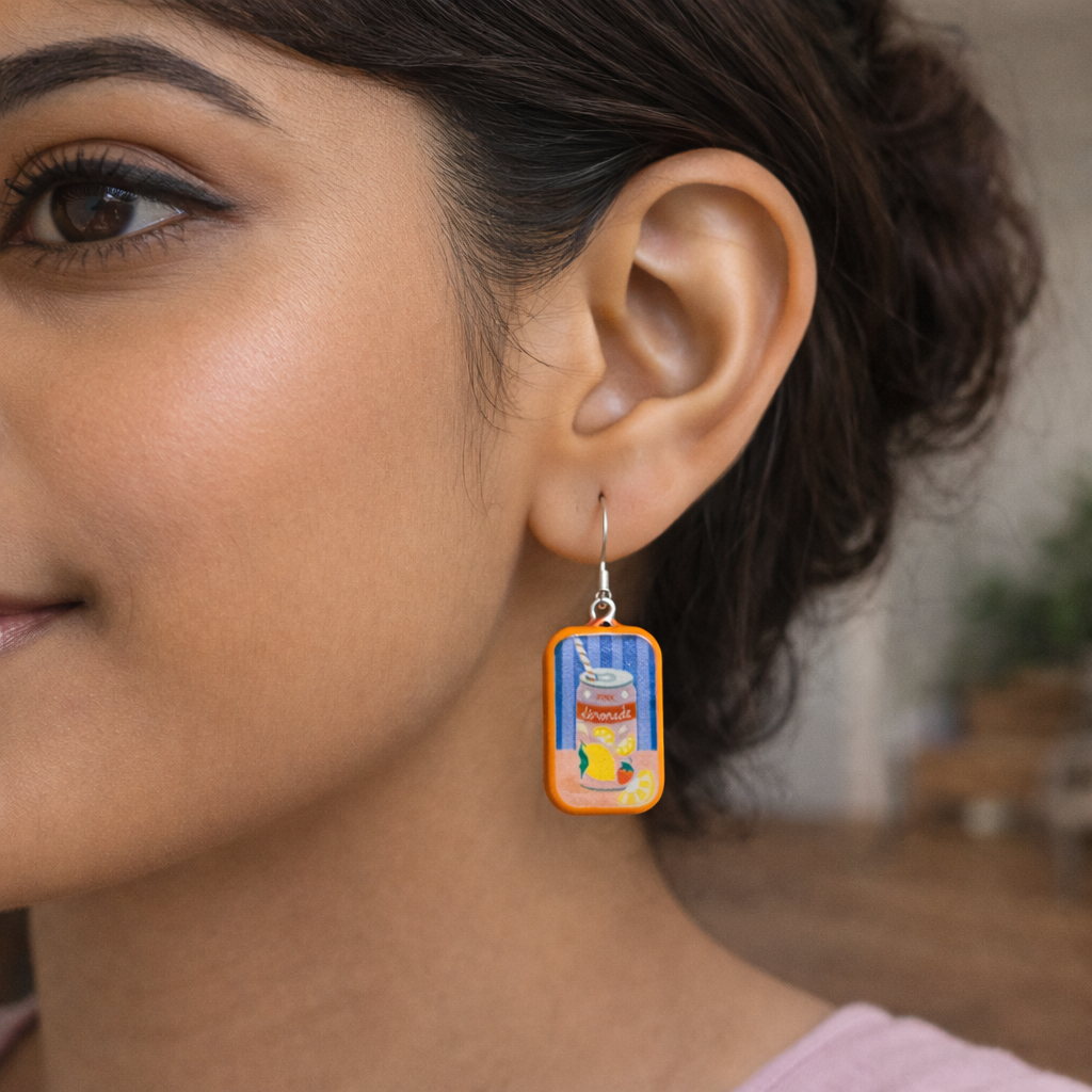 Quirky Beverage Dangle Earring - Quirky Jewellery