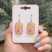 Quirky Juice Box Dangle Earring - Quirky Jewellery