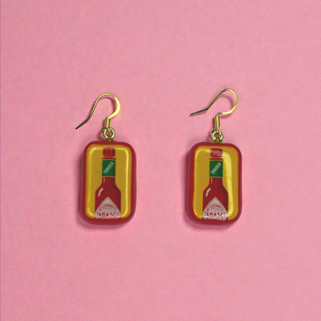 Tabasco Pop Dangle Earrings - Quirky, Fun & Totally Unique! - Quirky Jewellery