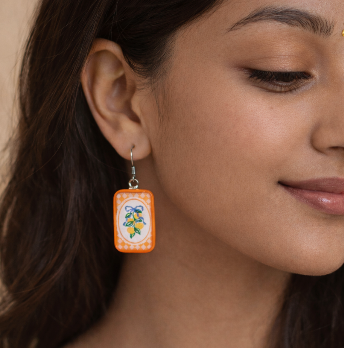 Orange Bunch Dangle Earrings - Quirky Jewellery