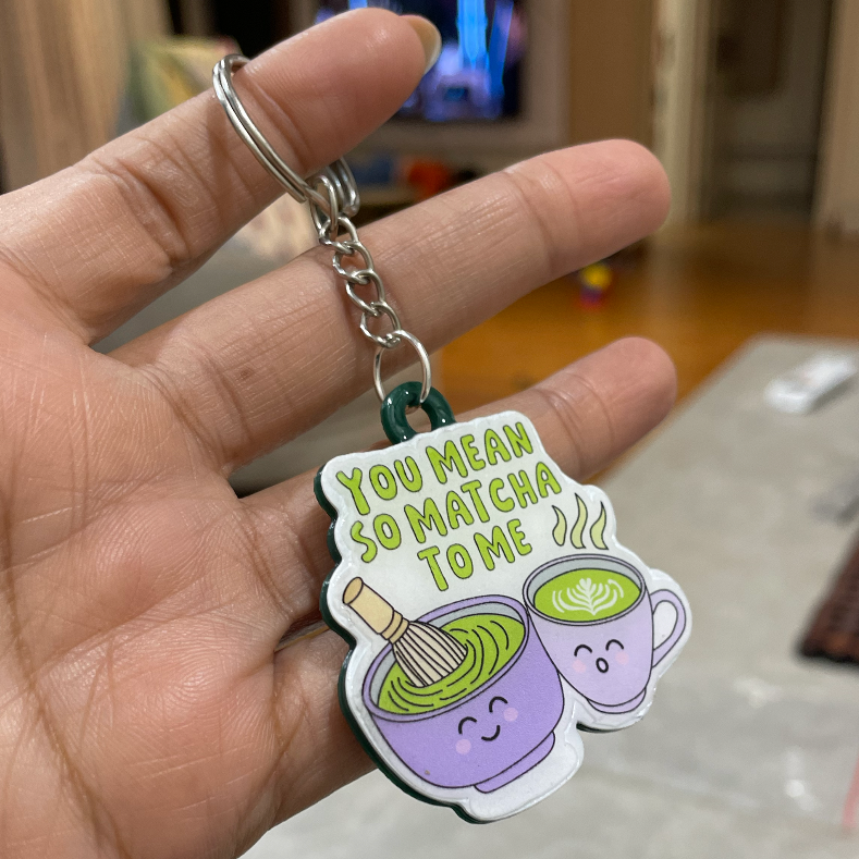Matcha Love Together Resin Keychain - Quirky Jewellery