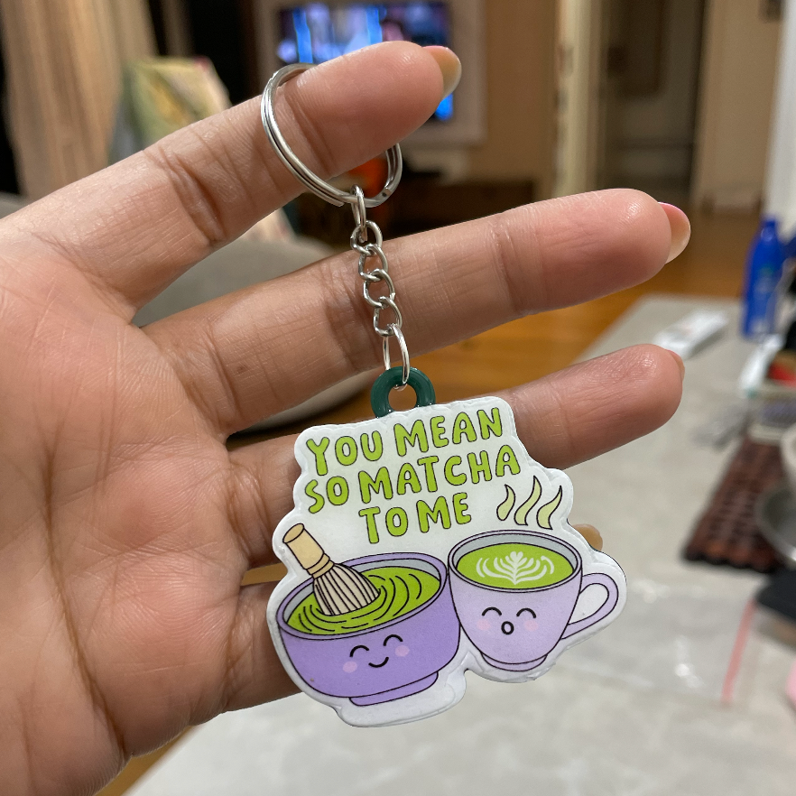 Matcha Love Together Resin Keychain - Quirky Jewellery