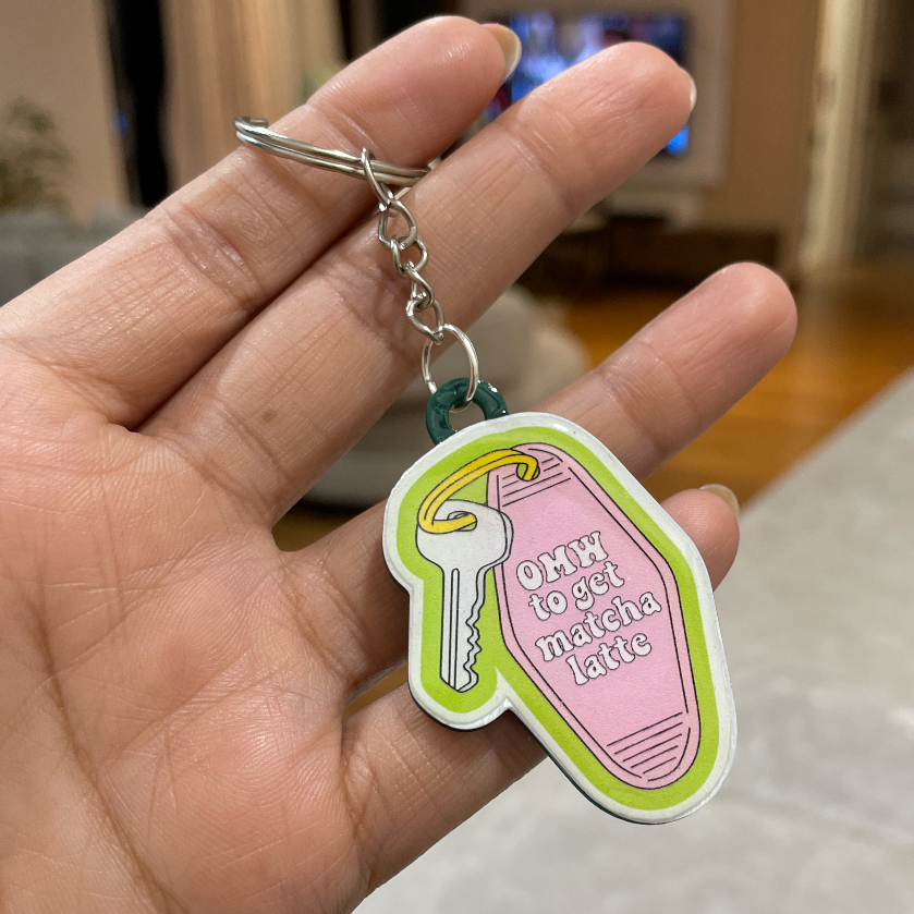 OMW to get Matcha Latte Resin Keychain - Quirky Jewellery
