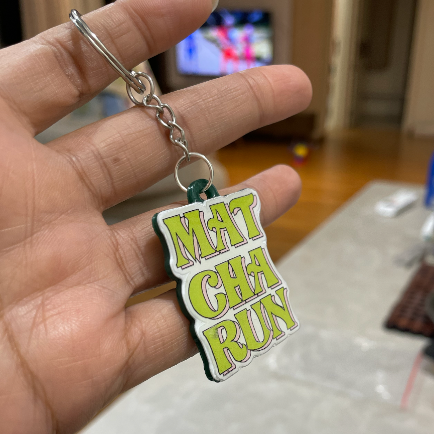“Matcha Run” Resin Keychain - Quirky Jewellery