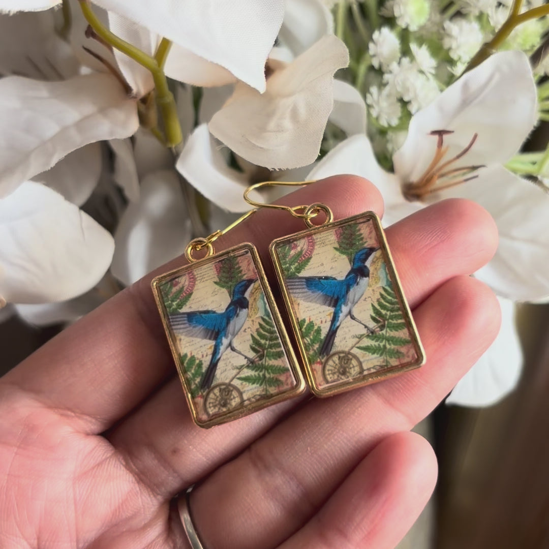 Load video: Fern &amp; Feather Earrings
