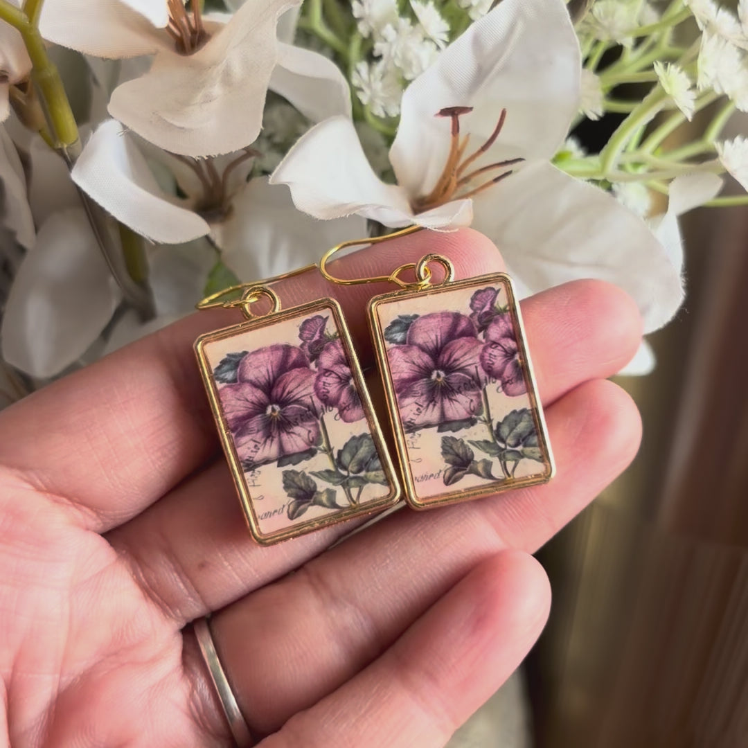 Load video: Fern &amp; Feather Earrings
