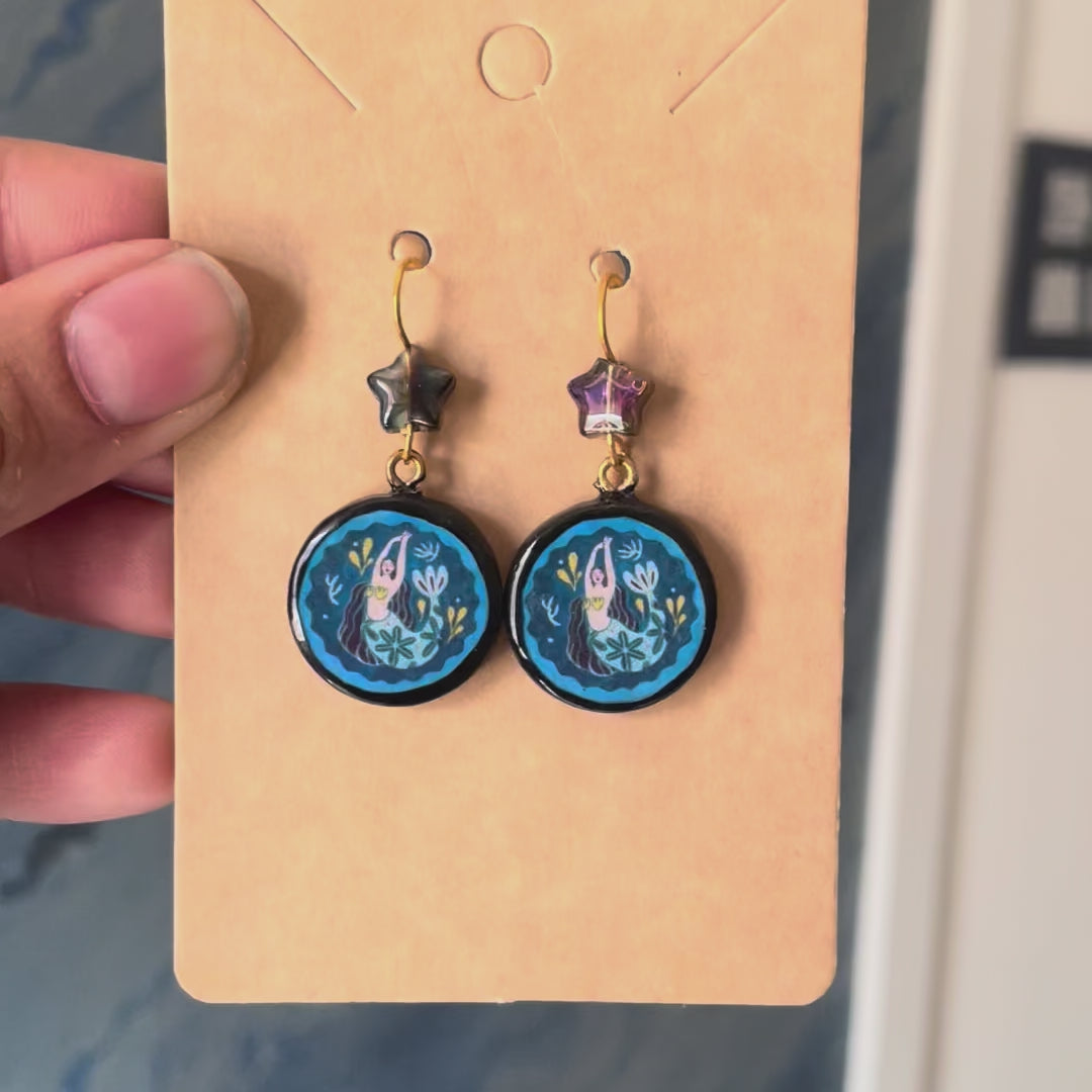 Load video: Midnight Ocean Muse Earrings