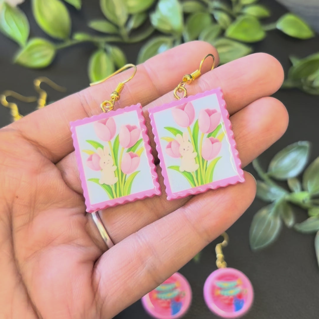 Load video: Tulip Tale Earrings.