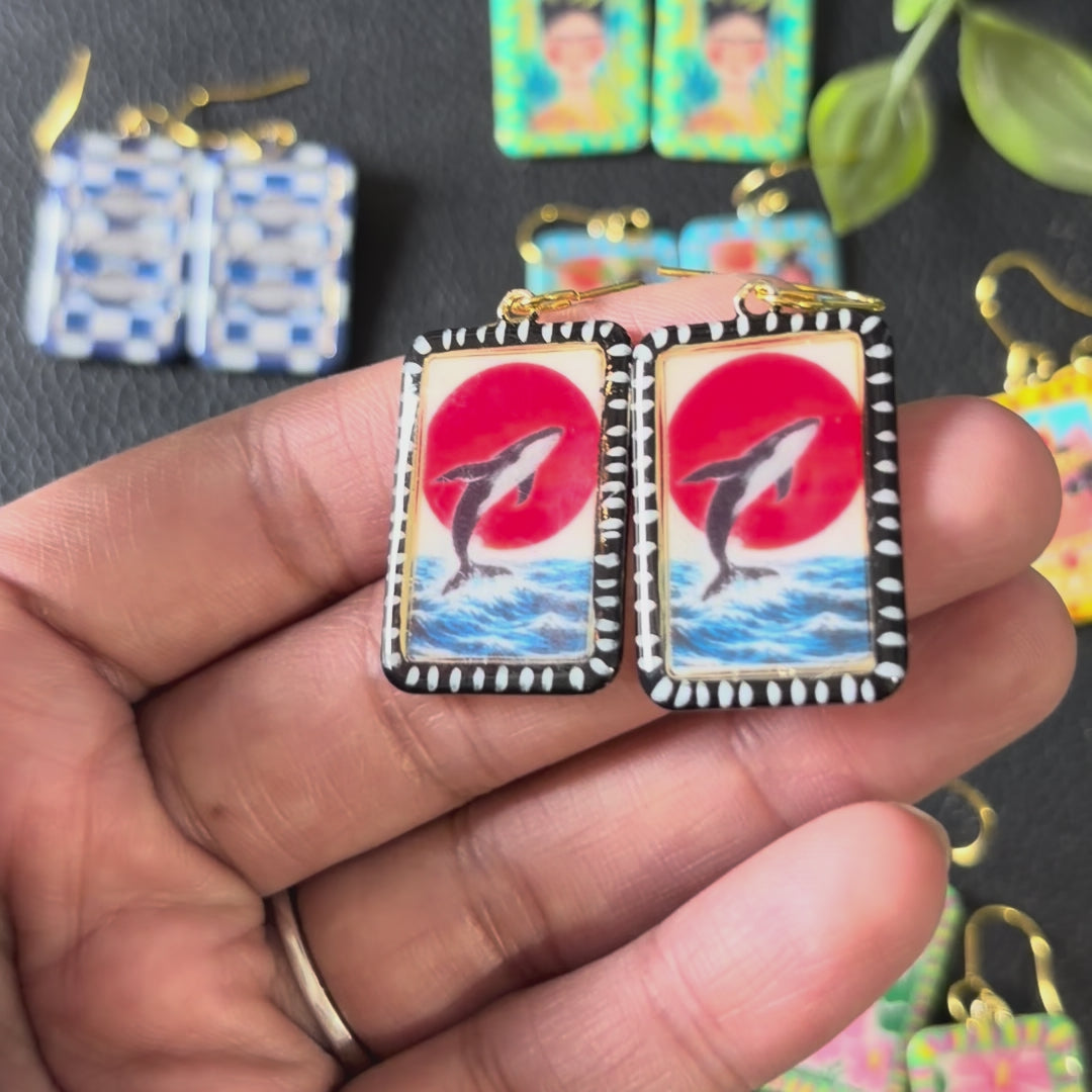 Load video: Ocean Art Earrings