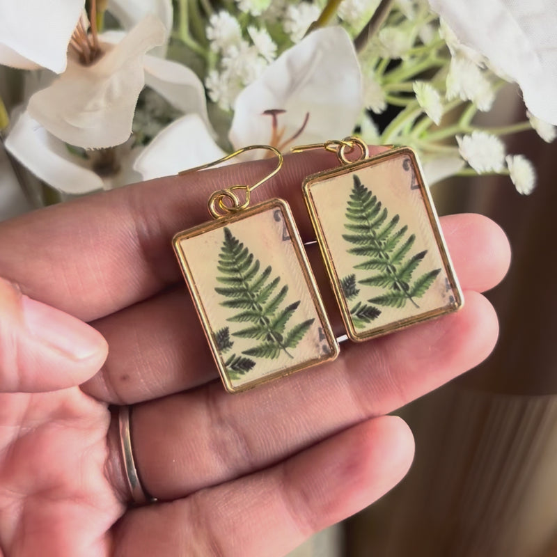 Botanical Fern Frame Earrings.